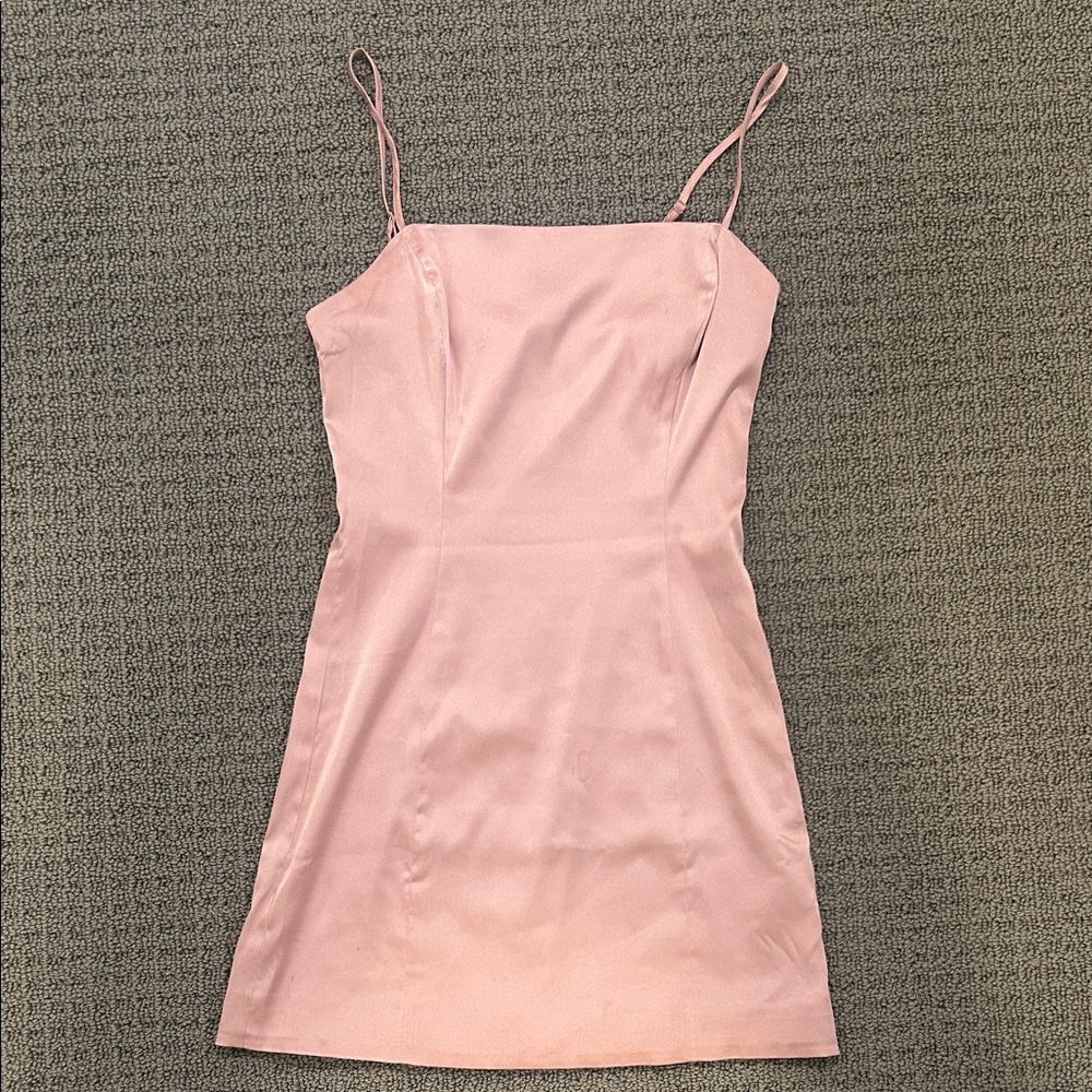 TEN Shimmer Satin Dress - Aritzia Pink Mini Dress